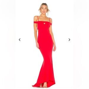 NWT Lovers and Friends Cece gown red knit strappy maxi dress Revolve M